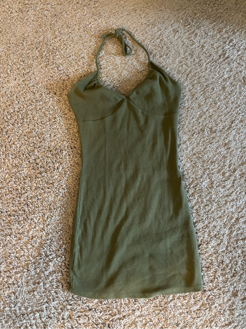 Garage Olive Halter Mini Dress